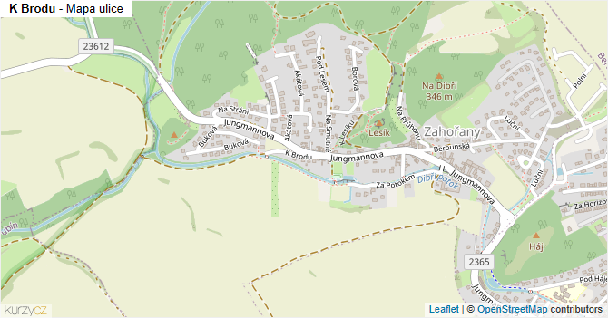 K Brodu - mapa ulice