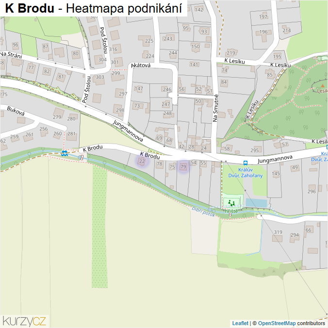 Mapa K Brodu - Firmy v ulici.