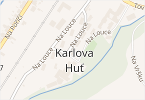Karlova Huť v obci Králův Dvůr - mapa části obce