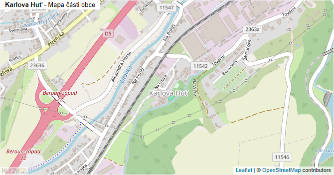 Karlova Huť - mapa části obce