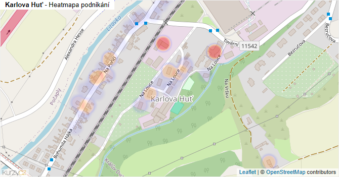 Karlova Huť - mapa podnikání