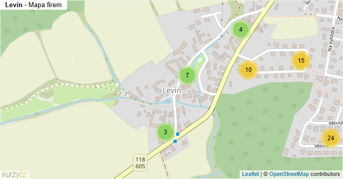 Levín - mapa firem
