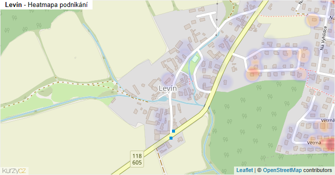 Levín - mapa podnikání