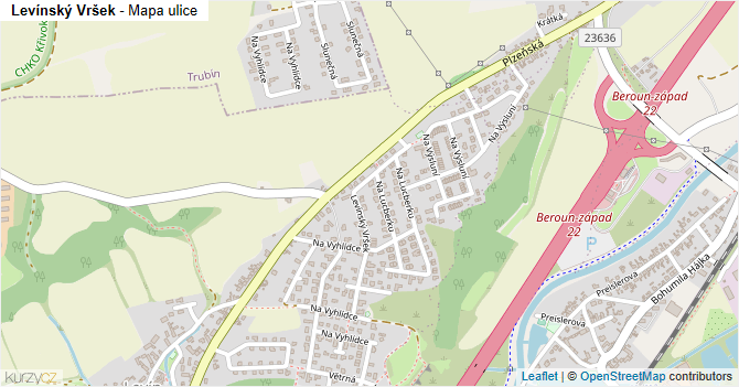 Levínský Vršek - mapa ulice