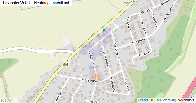 Levínský Vršek - mapa podnikání