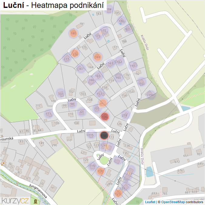 Mapa Luční - Firmy v ulici.