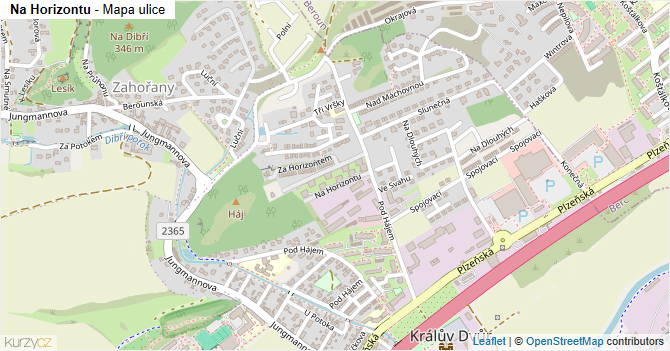 Na Horizontu - mapa ulice