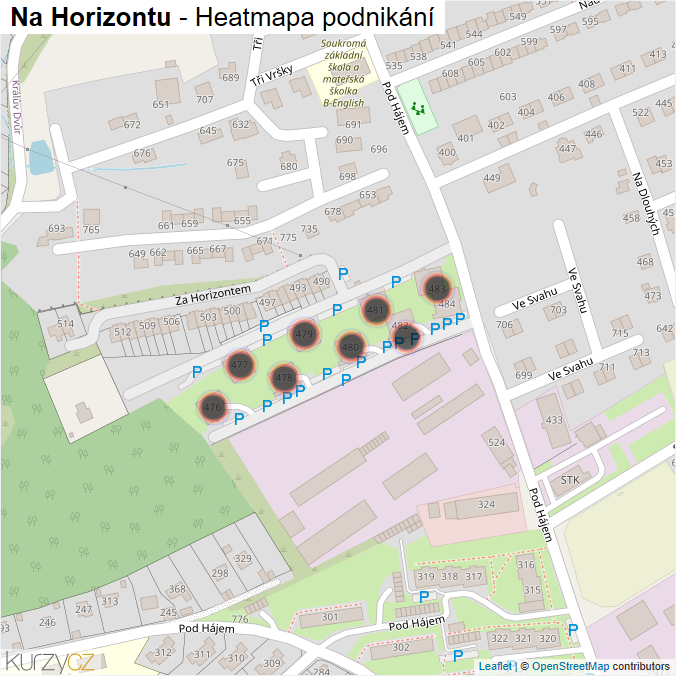 Mapa Na Horizontu - Firmy v ulici.