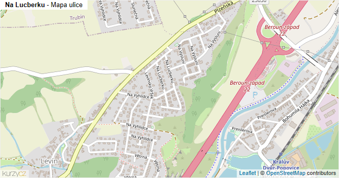 Na Lucberku - mapa ulice