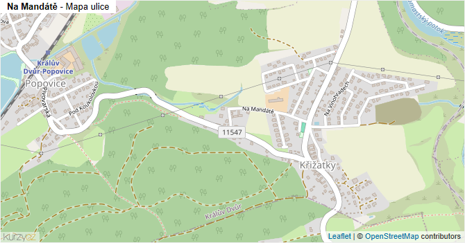 Na Mandátě - mapa ulice