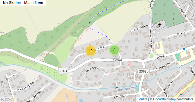 Na Skalce - mapa firem