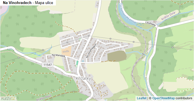 Na Vinohradech - mapa ulice