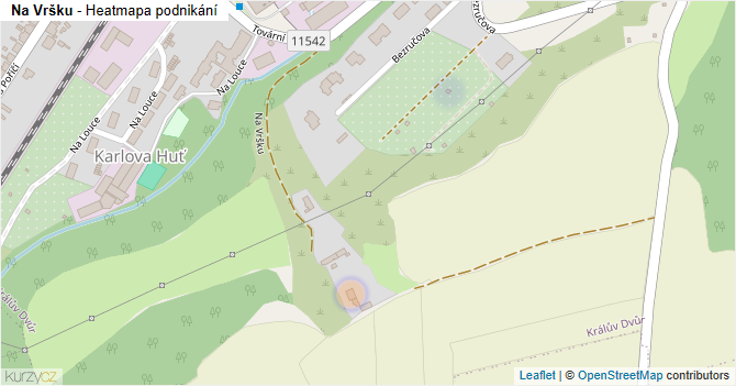 Na Vršku - mapa podnikání