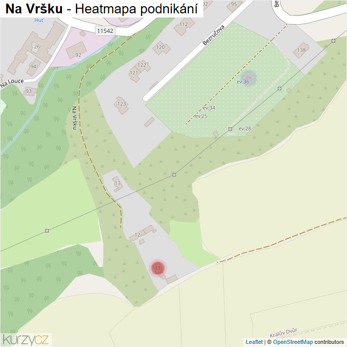 Mapa Na Vršku - Firmy v ulici.