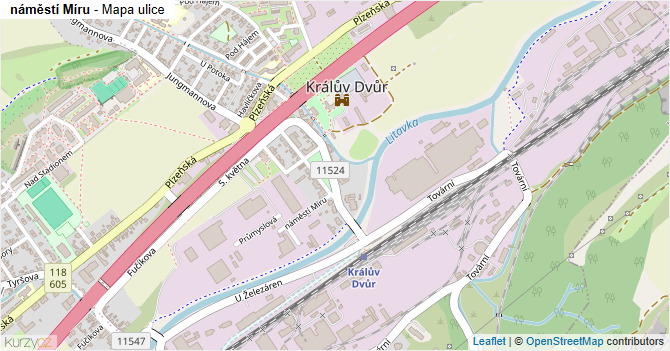 náměstí Míru - mapa ulice