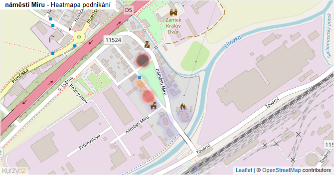 náměstí Míru - mapa podnikání