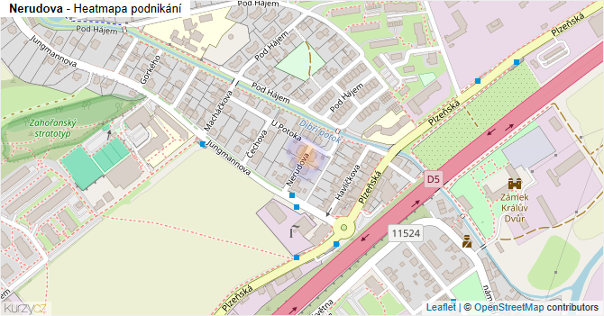 Nerudova - mapa podnikání
