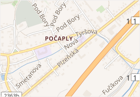 Nová v obci Králův Dvůr - mapa ulice