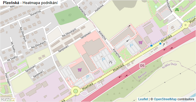 Plzeňská - mapa podnikání