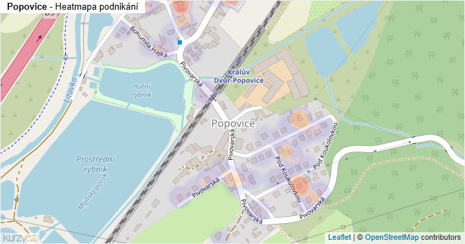 Popovice - mapa podnikání