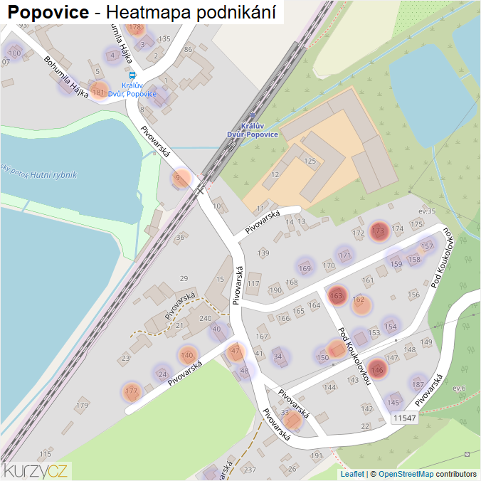 Mapa Popovice - Firmy v části obce.