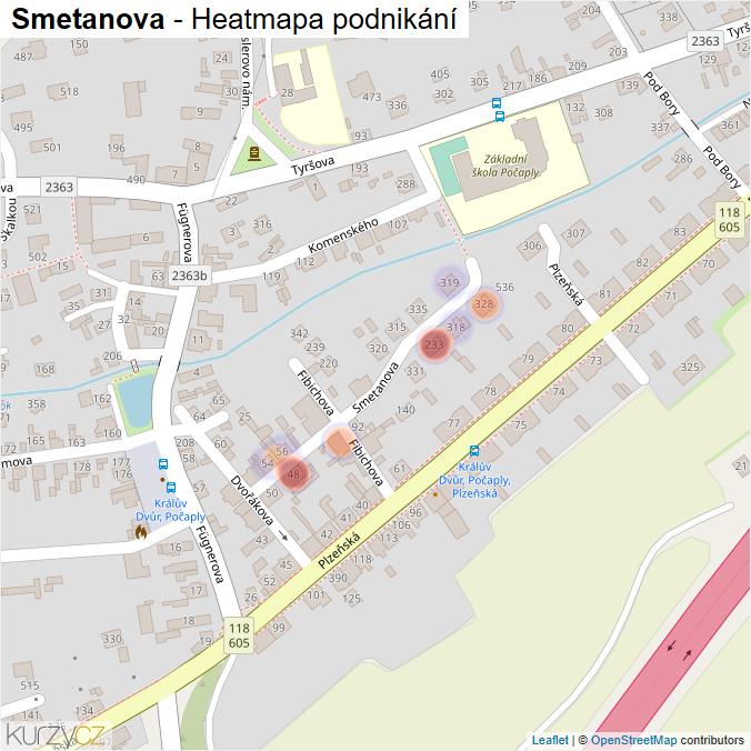 Mapa Smetanova - Firmy v ulici.
