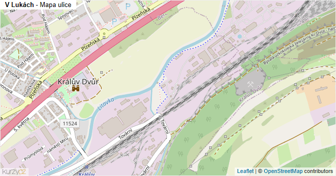 V Lukách - mapa ulice