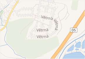 Větrná v obci Králův Dvůr - mapa ulice