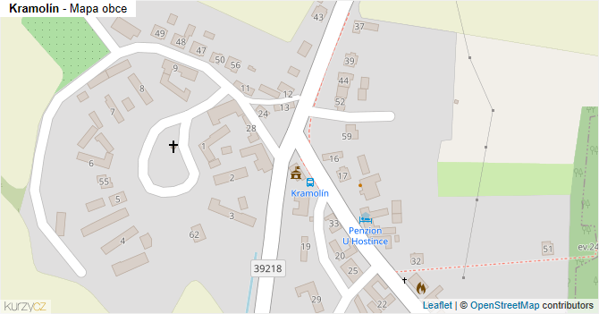 Kramolín - mapa obce