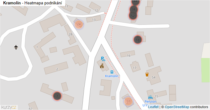 Kramolín - mapa podnikání