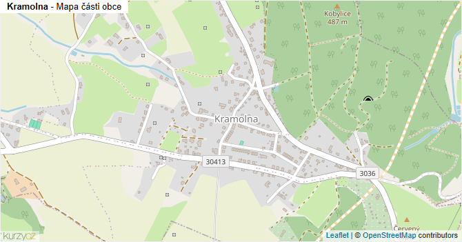 Kramolna - mapa části obce
