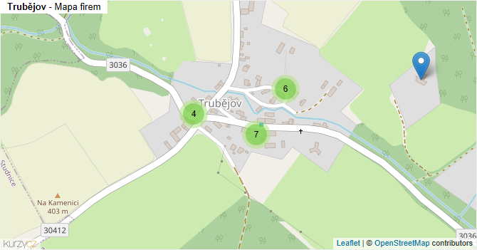 Trubějov - mapa firem