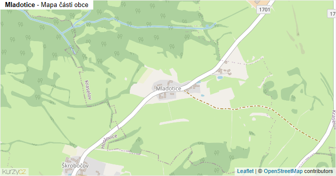 Mladotice - mapa části obce