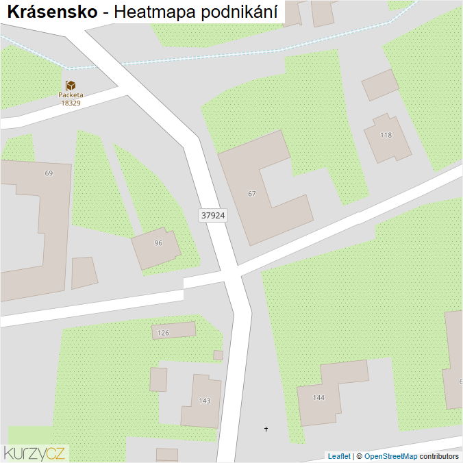 Mapa Krásensko - Firmy v obci.