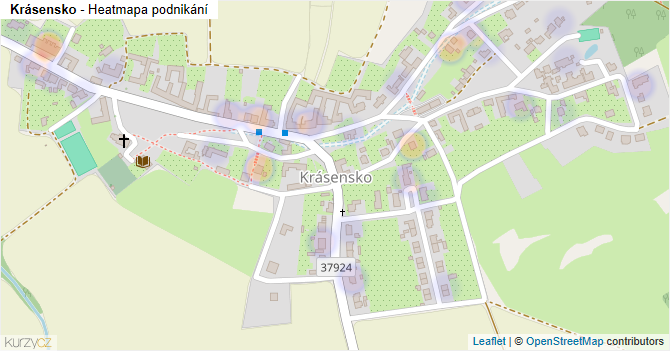 Krásensko - mapa podnikání
