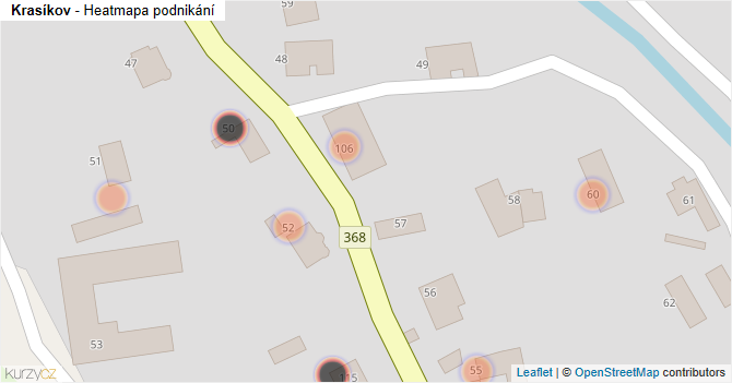 Krasíkov - mapa podnikání