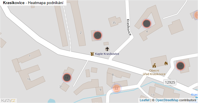 Krasíkovice - mapa podnikání