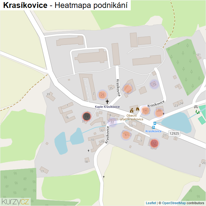 Mapa Krasíkovice - Firmy v části obce.