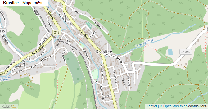 Kraslice - mapa města