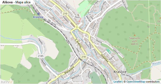 Alšova - mapa ulice