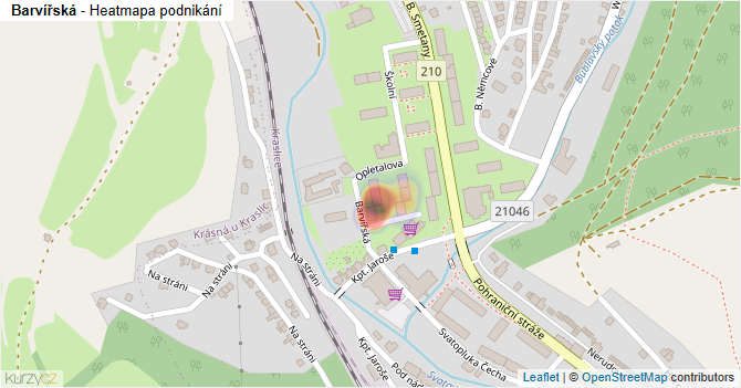 Barvířská - mapa podnikání