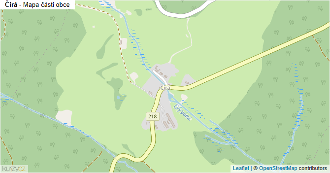 Čirá - mapa části obce