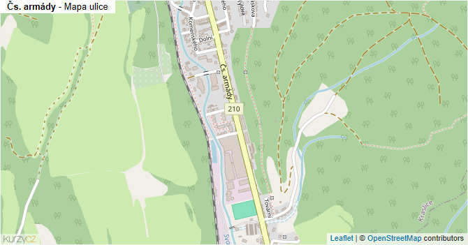 Čs. armády - mapa ulice