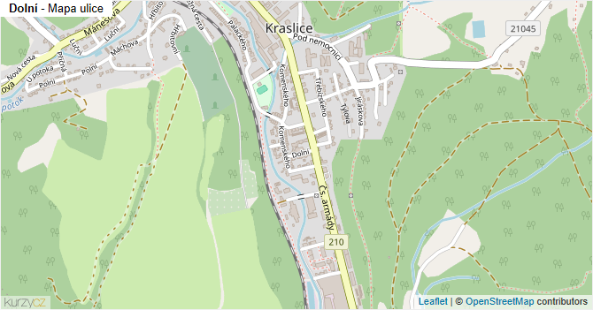Dolní - mapa ulice