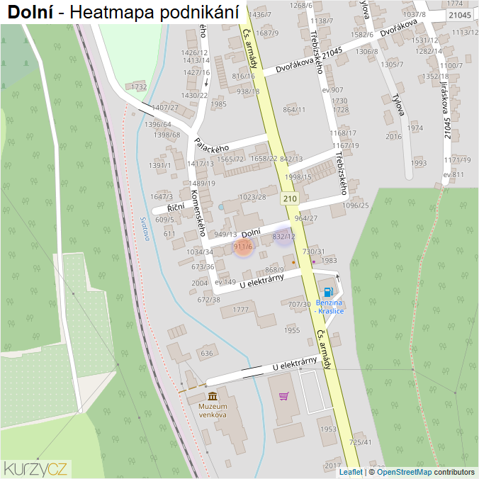 Mapa Dolní - Firmy v ulici.