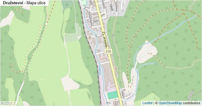 Družstevní - mapa ulice