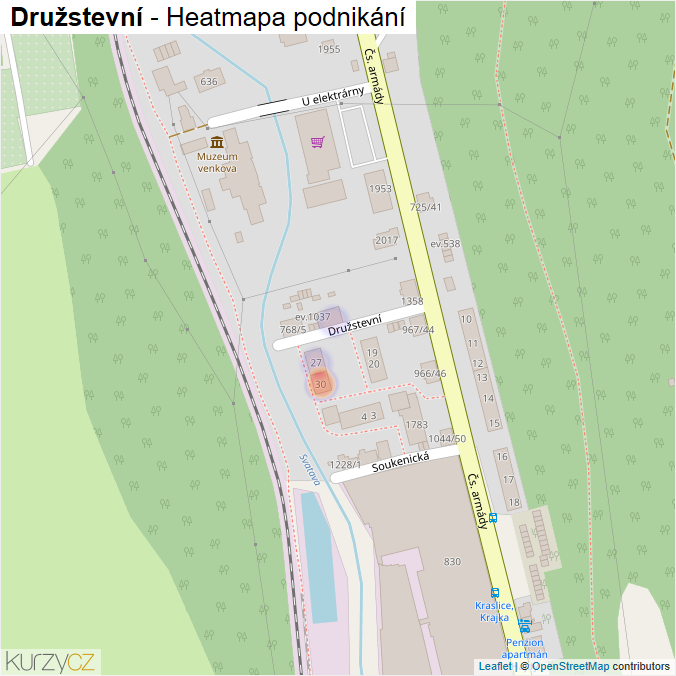 Mapa Družstevní - Firmy v ulici.