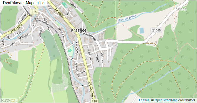 Dvořákova - mapa ulice