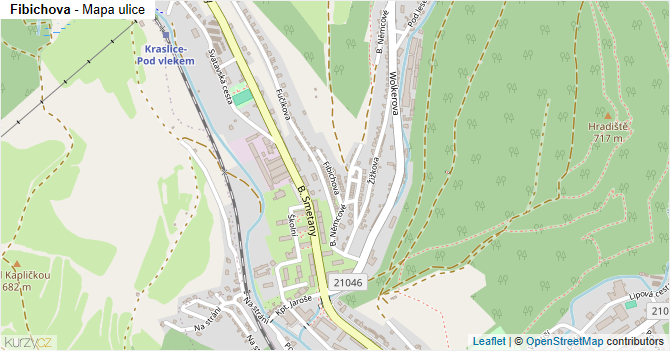 Fibichova - mapa ulice