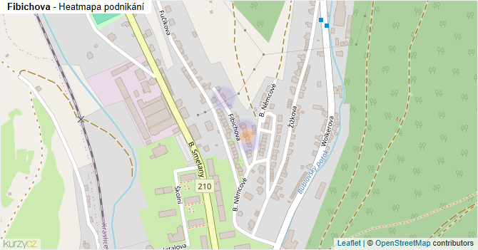 Fibichova - mapa podnikání